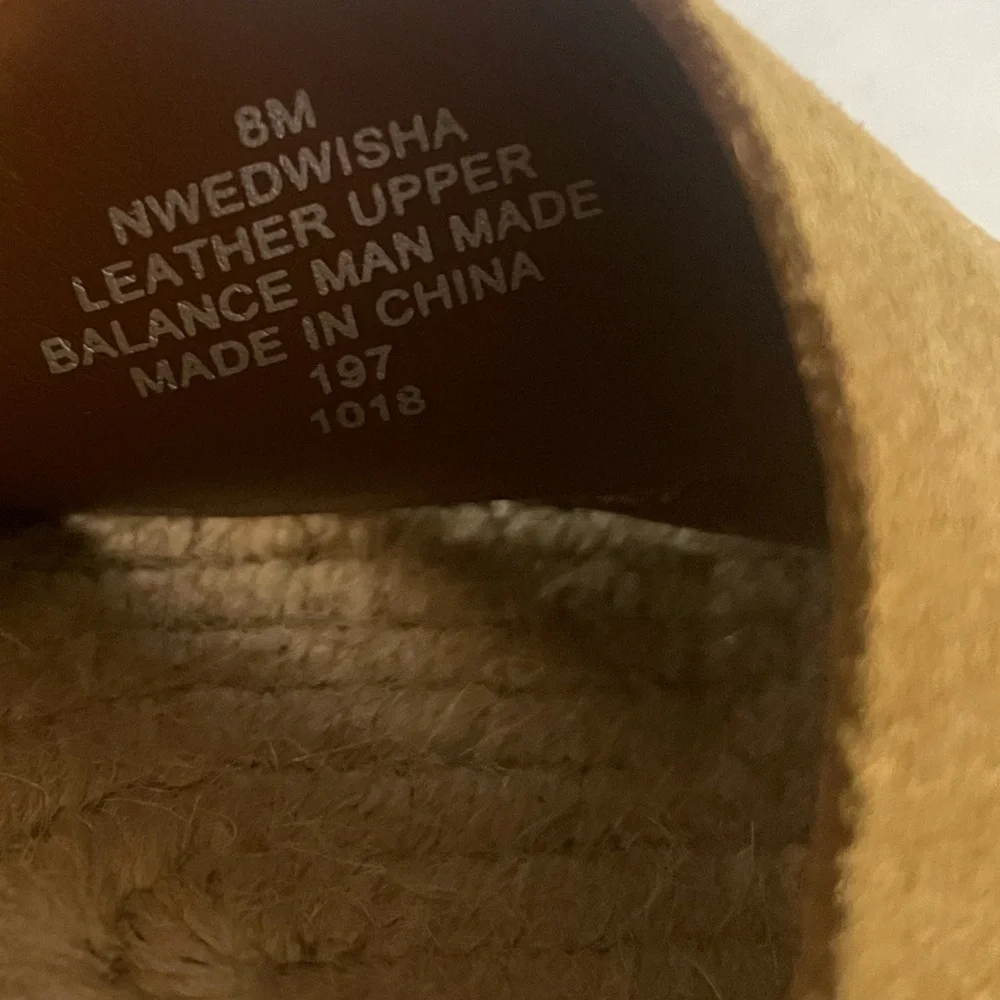Nine West Tan Suede Wedge Espadrille Sandals 8M